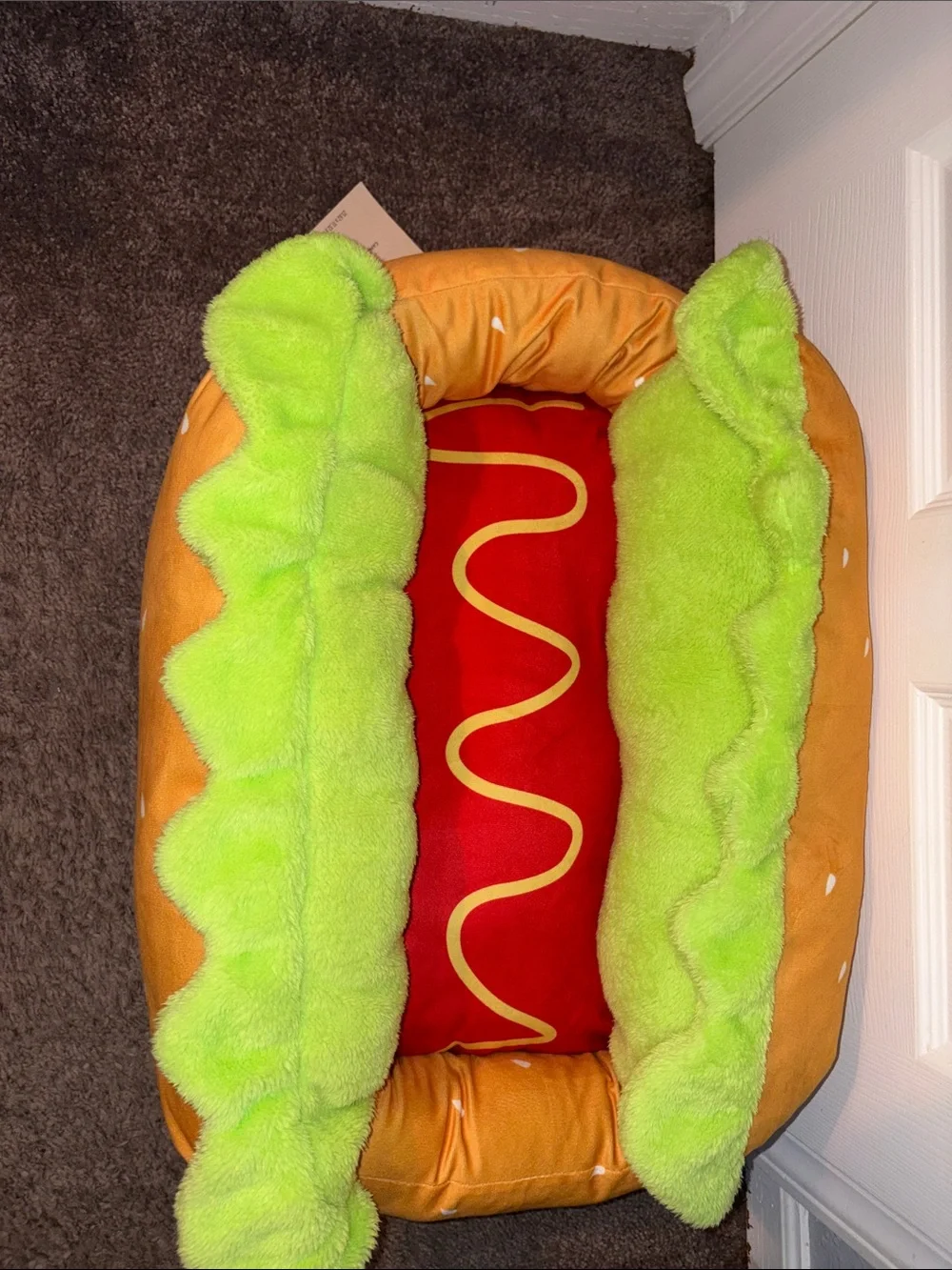 Novelty Hot Dog  Plush Pet Bed - Nwt